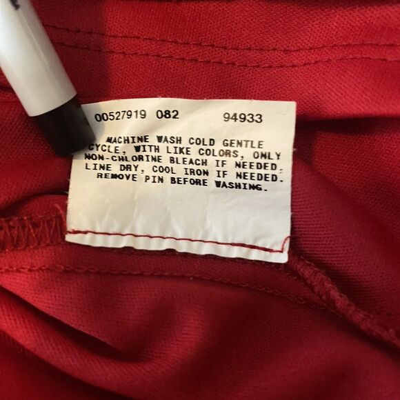 A Byer Halter Dress Red White Polka Dot Faux Wrap Lined Pinup Rockabilly Size 9 - Picture 13 of 13